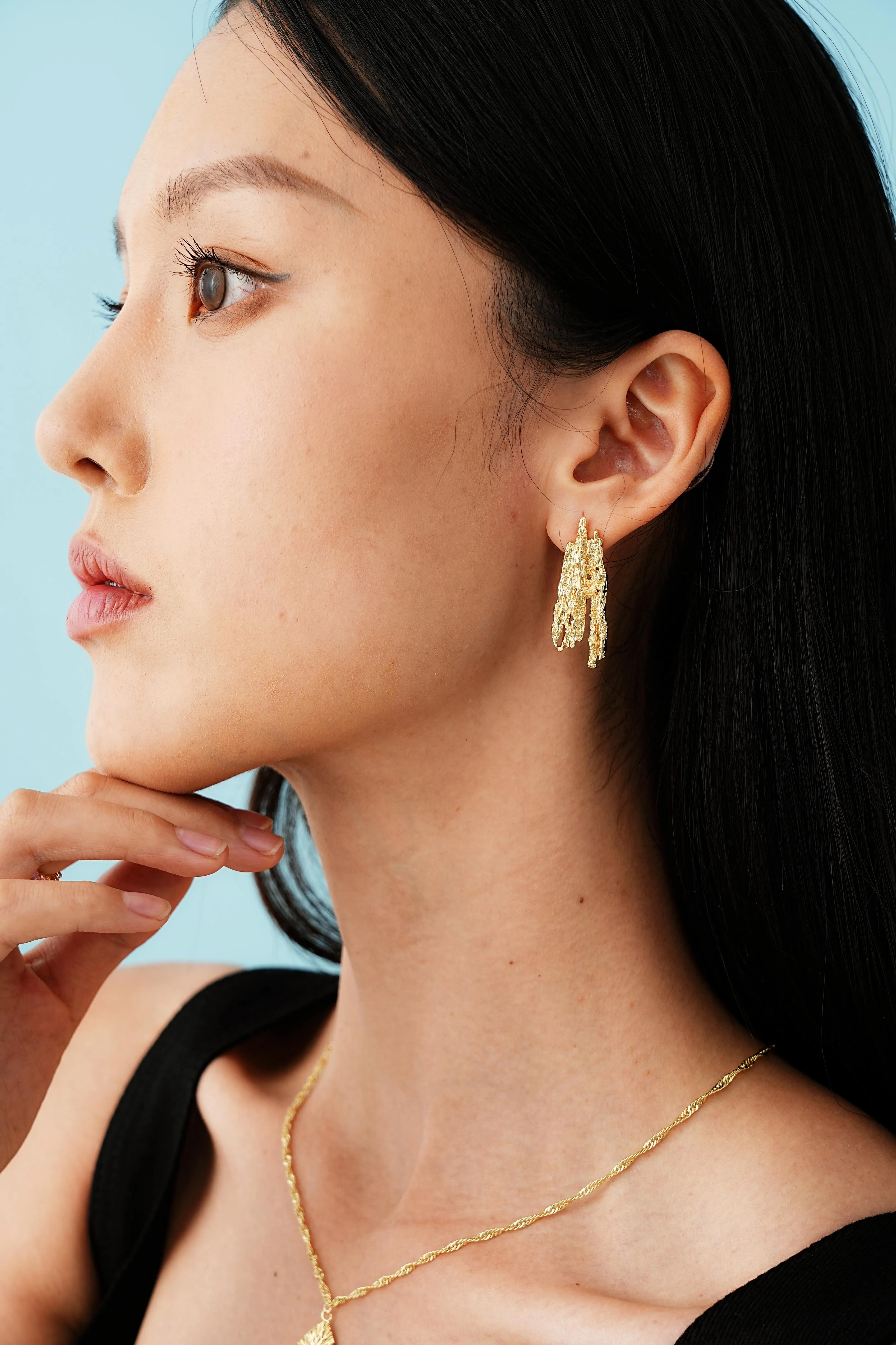 14K Lava Gold Earrings