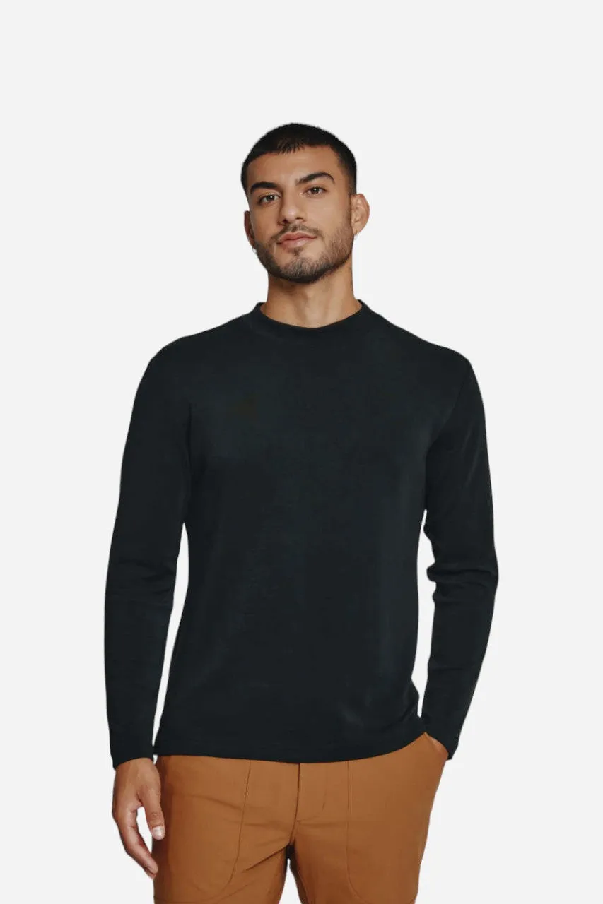 7 Diamonds REV Mock Crewneck in Black