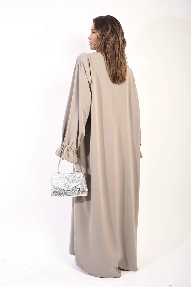 Abaya Maxi Dress with Elastic Sleeve