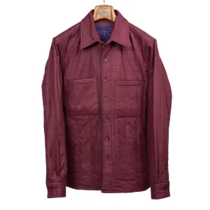 Alok shirt in burgundy quilted matka handloom silk