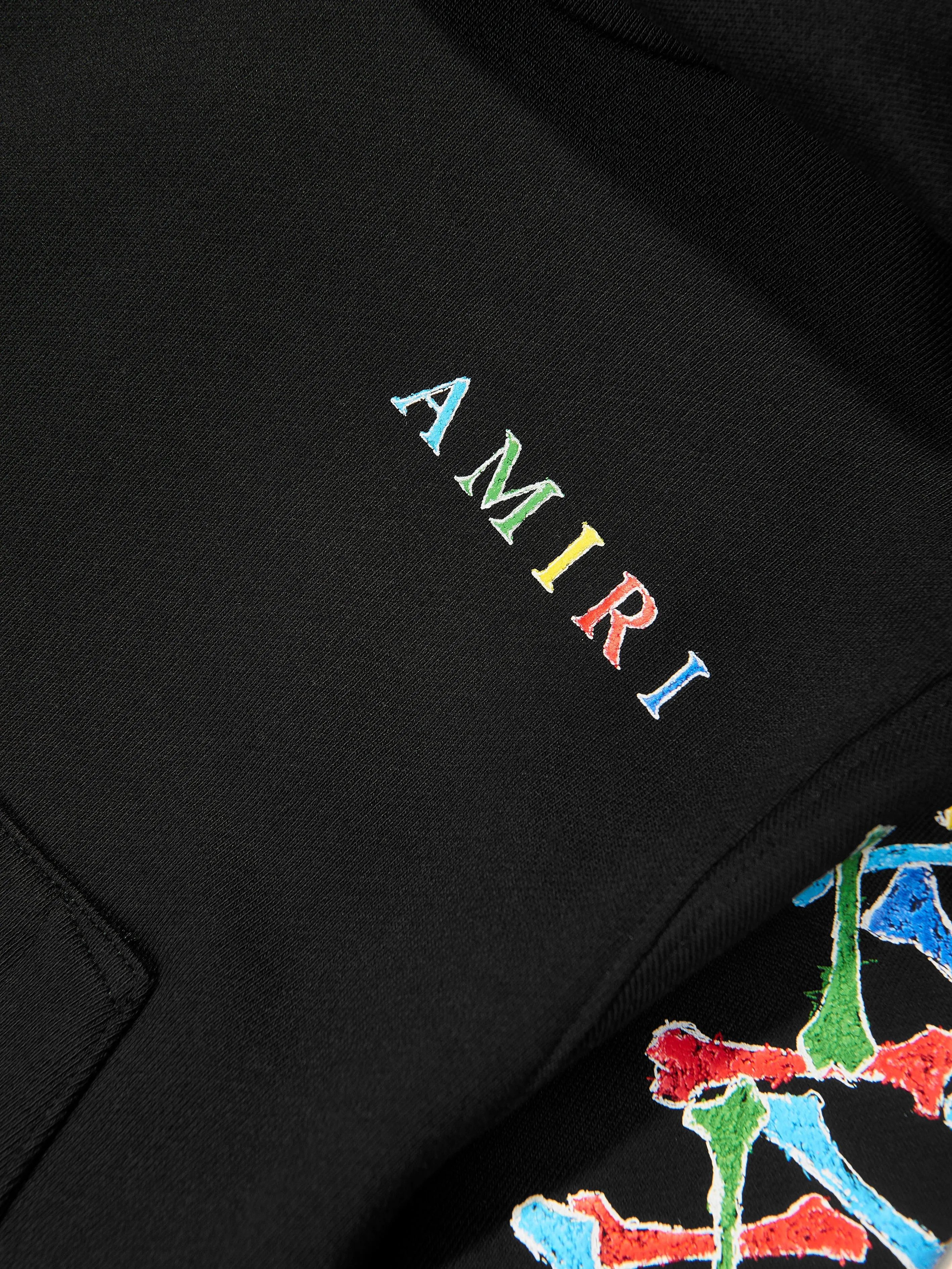 Amiri Kids Bones Scribble Hoodie in Black