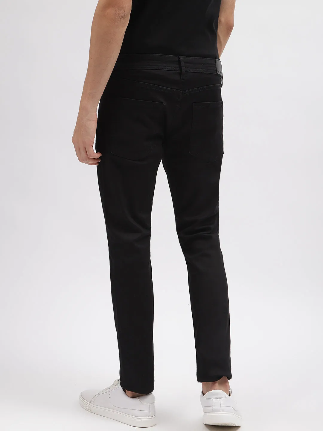 Antony Morato Men Black Solid Tapered Fit Mid-Rise Jeans