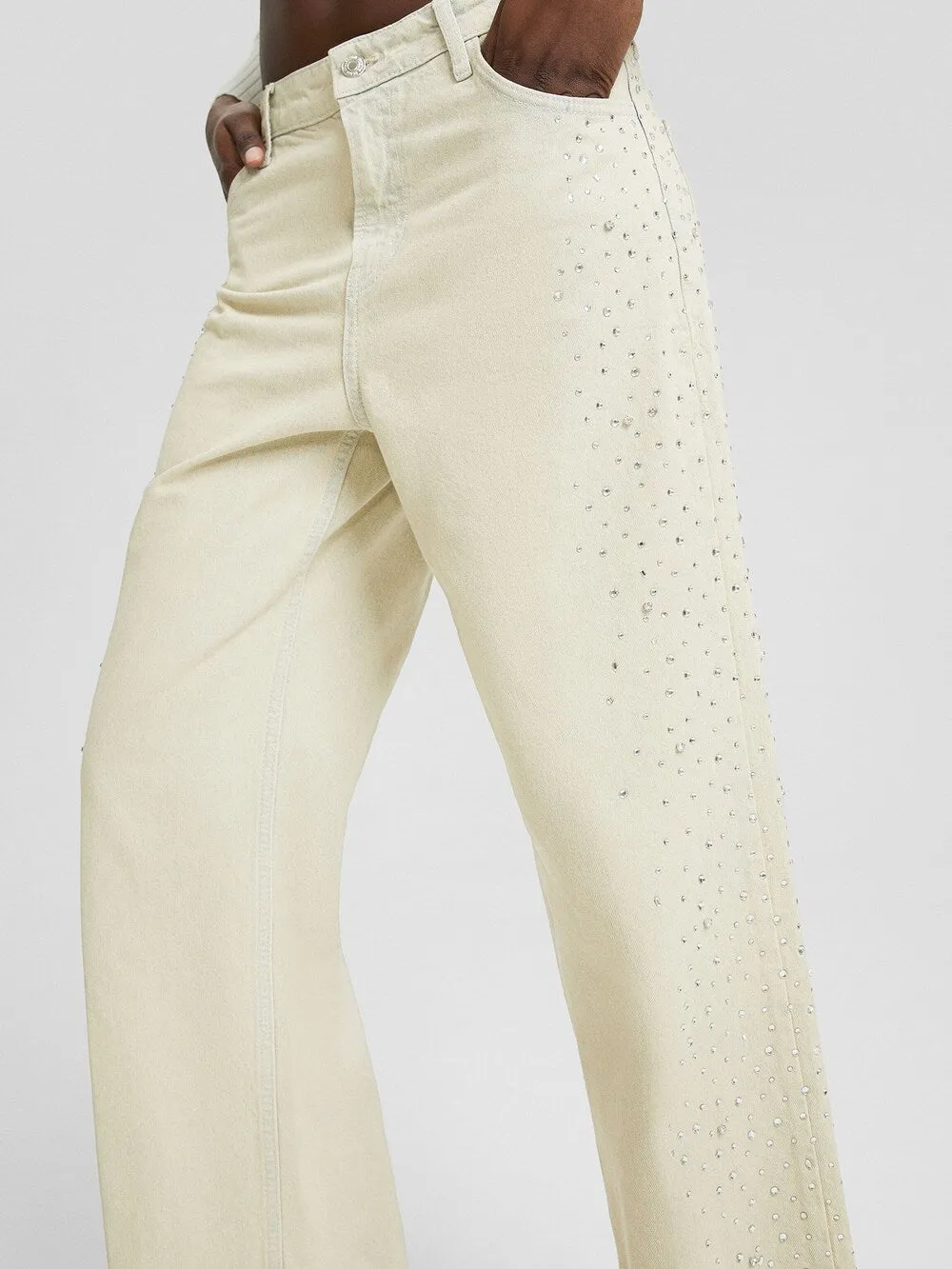 Bershka loose fit jeans, beige