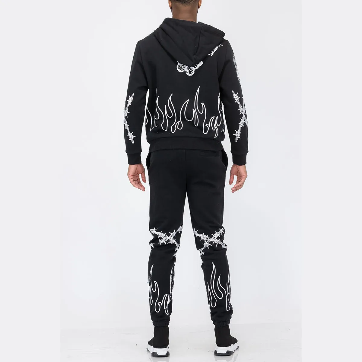 Black Flame Chenille Sweatsuit