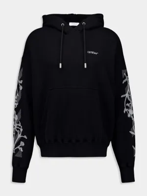 Black Flower Diag Skate Hoodie