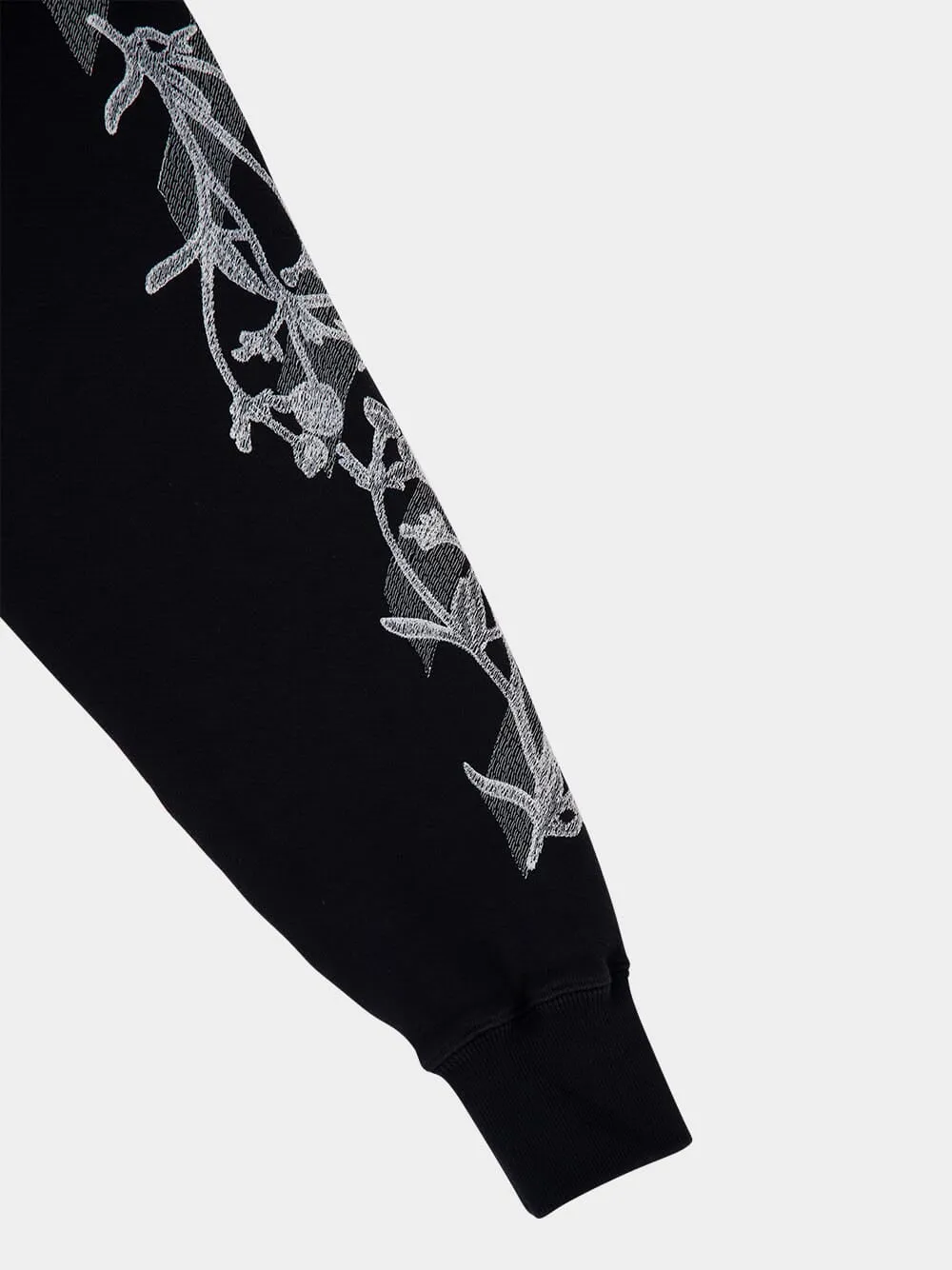 Black Flower Diag Skate Hoodie