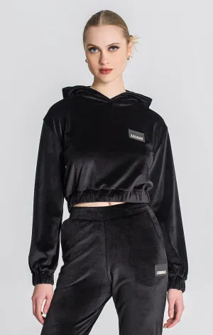 Black Montecarlo Cropped Hoodie