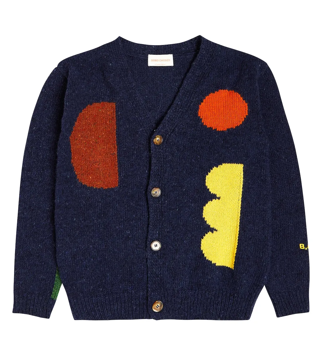 Bobo Choses Intarsia Wool Blend Cardigan, Blue