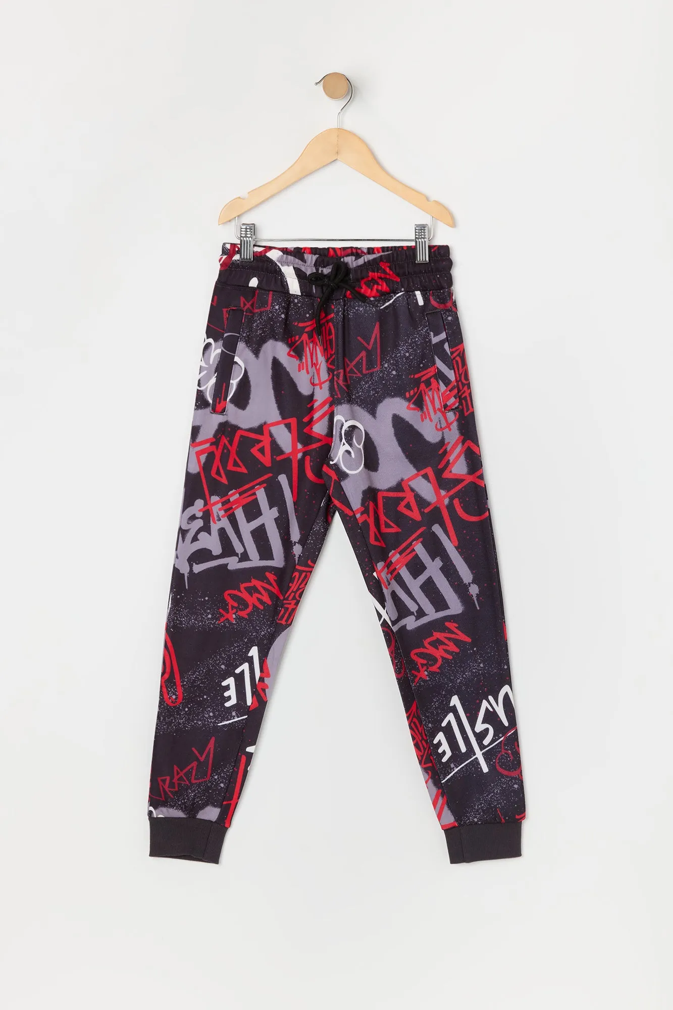 Boys Graffiti Print Fleece Jogger