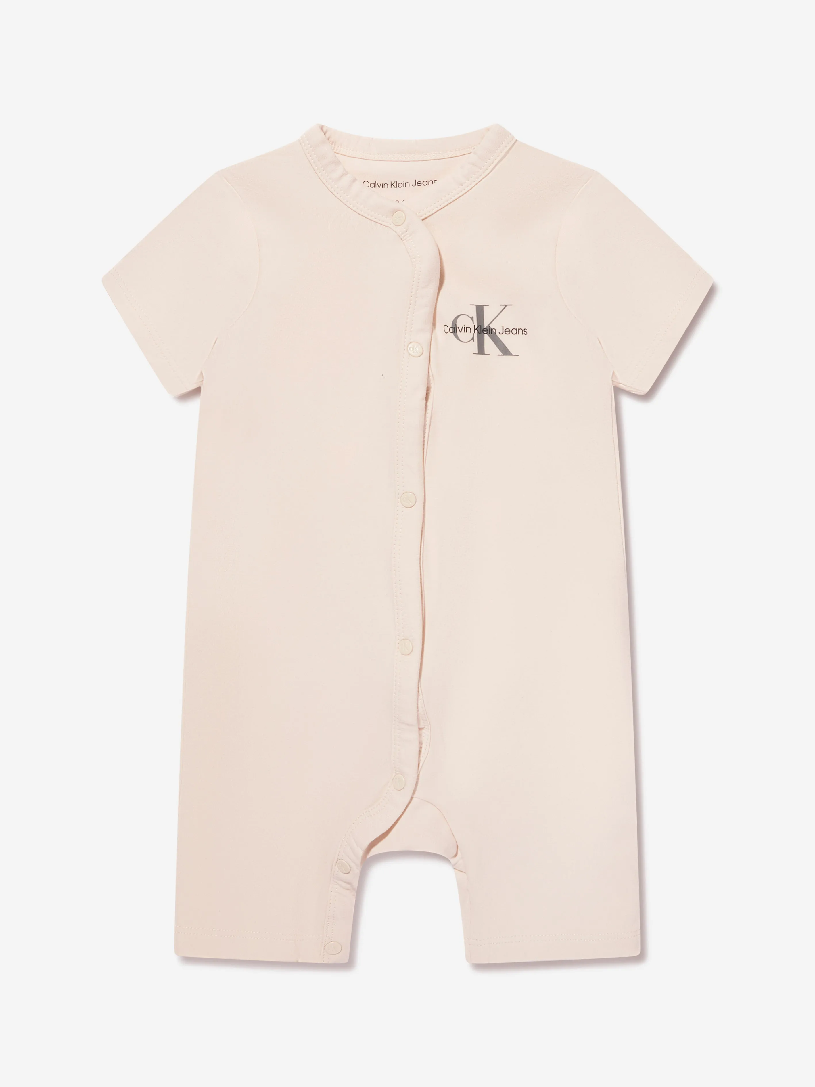 Calvin Klein Baby Monogram Romper in Cream