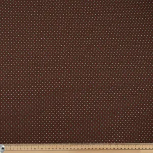 Chocolate Multi Mini Dots Cotton Canvas Print