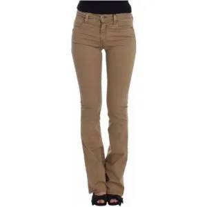 Costume National Chic Beige Straight Leg Fashion Jeans