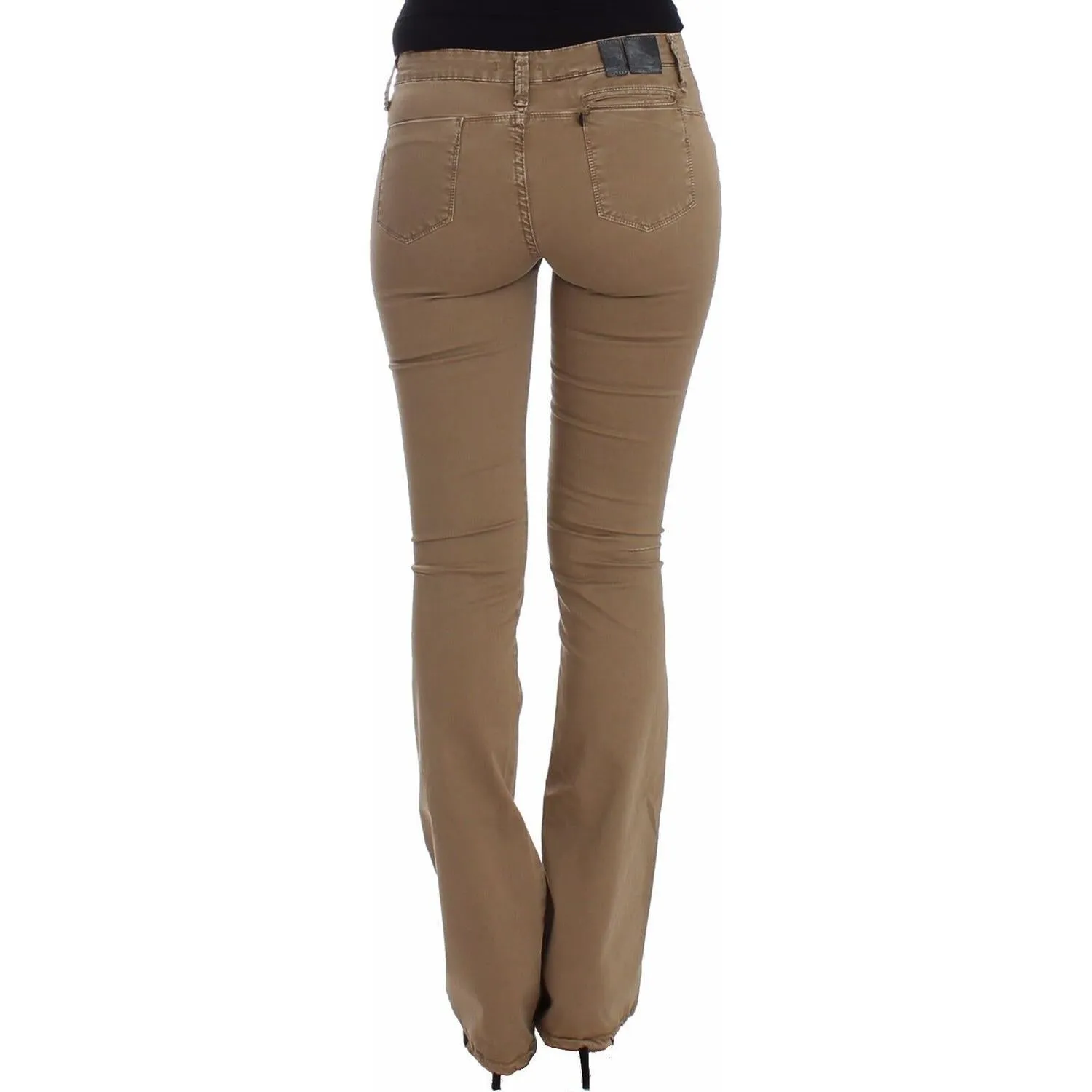 Costume National Chic Beige Straight Leg Fashion Jeans