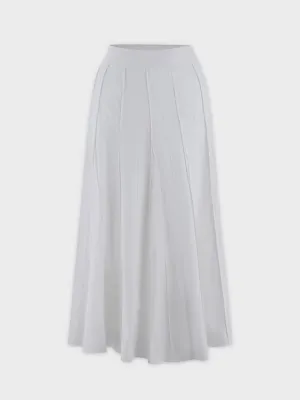 Cotton Pleated Skirt-White