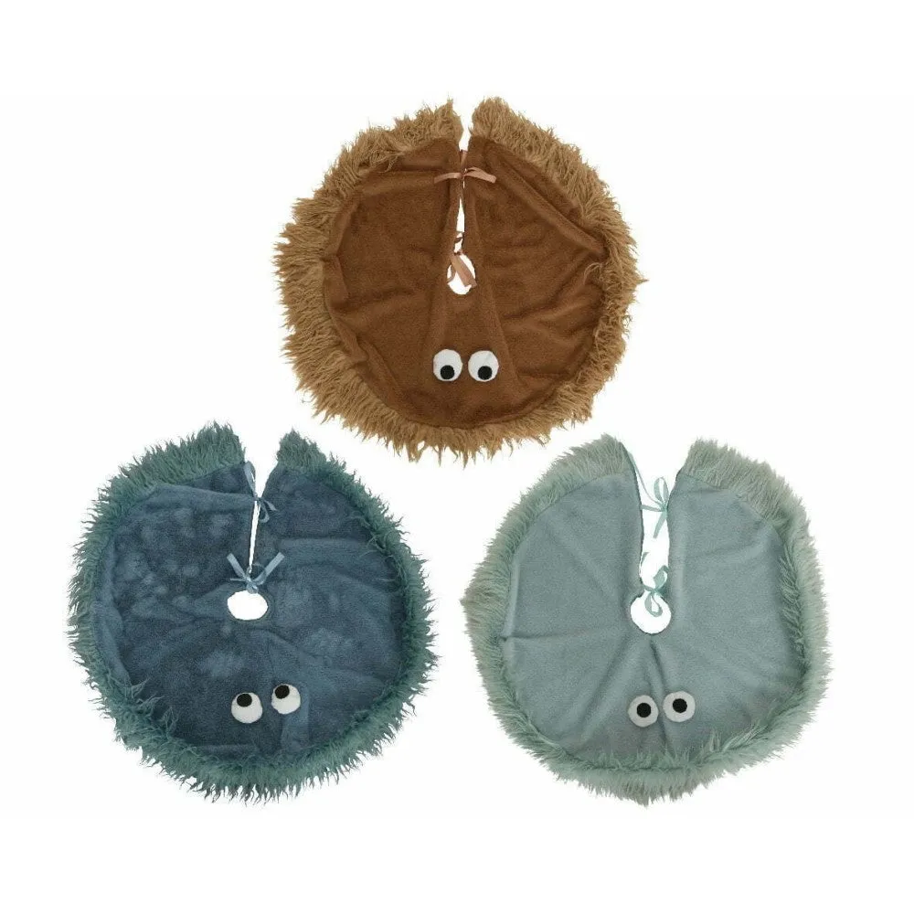 Decoris Polyester Tree Skirt with Eyes 90cm - 3 Assorted Colours