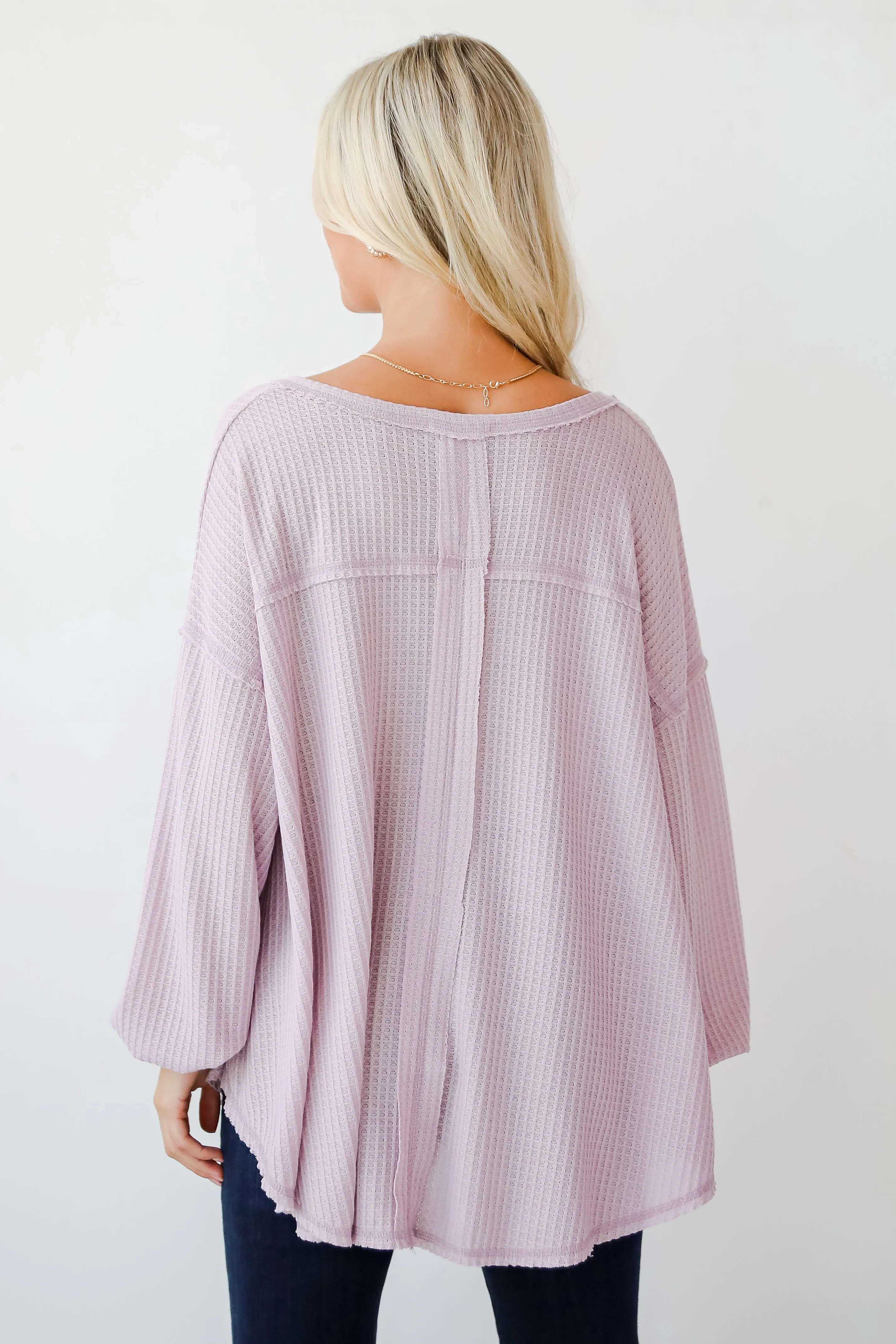 Effortless Looks Lavender Waffle Knit Top - DOORBUSTER