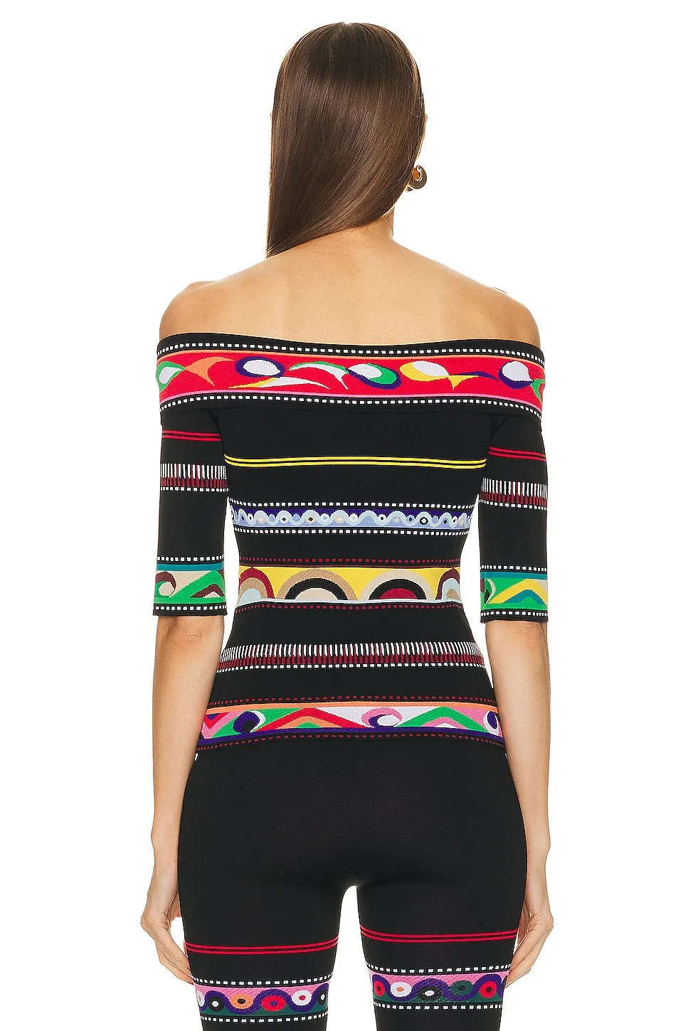 Emilio Pucci Off The Shoulder Sweater, Multicolor