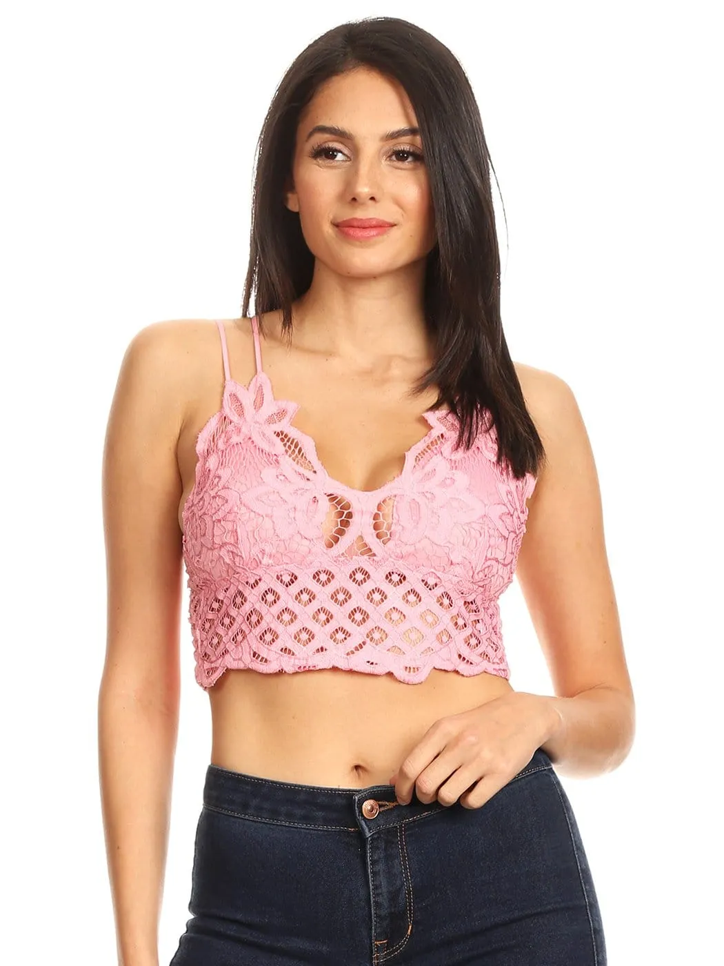 Floral Lace Bralette Crop Top