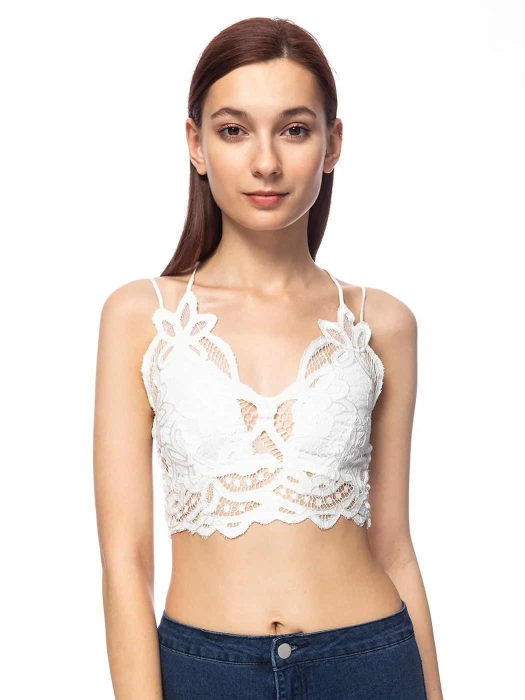 Floral Lace Bralette Crop Top