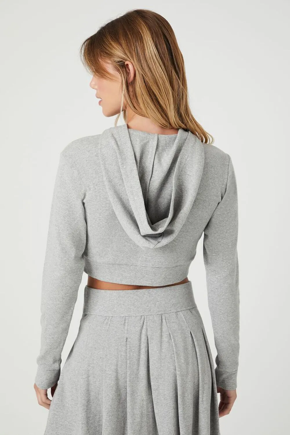 Forever 21 Cropped Zip Sweatshirt, Gray