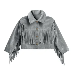 Fringe Jacket | Dusty Blue