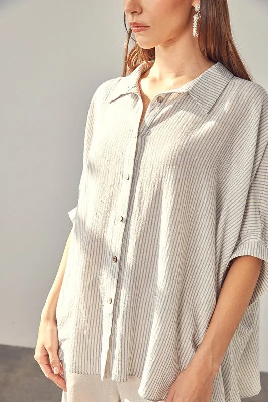 GIGI STRIPED BUTTON UP SHIRT [ONLINE EXCLUSIVE]