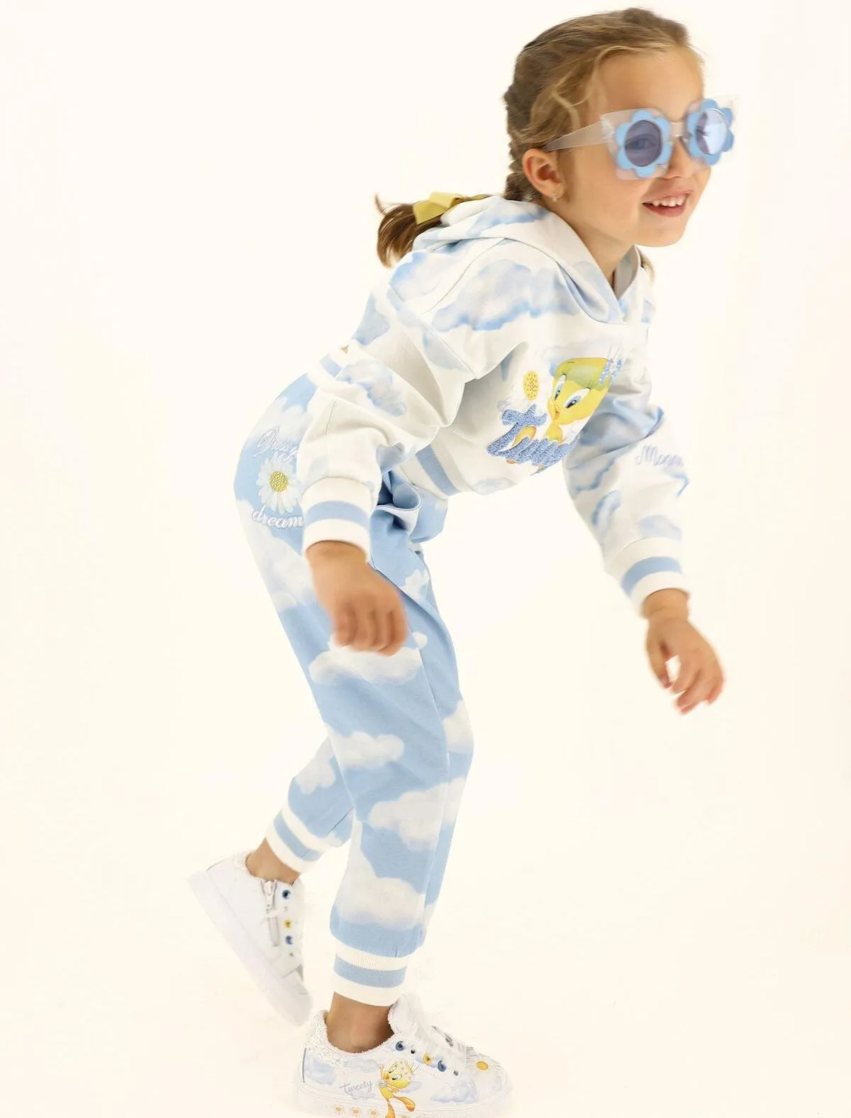 Girls Ivory Tweety Pie Hoody