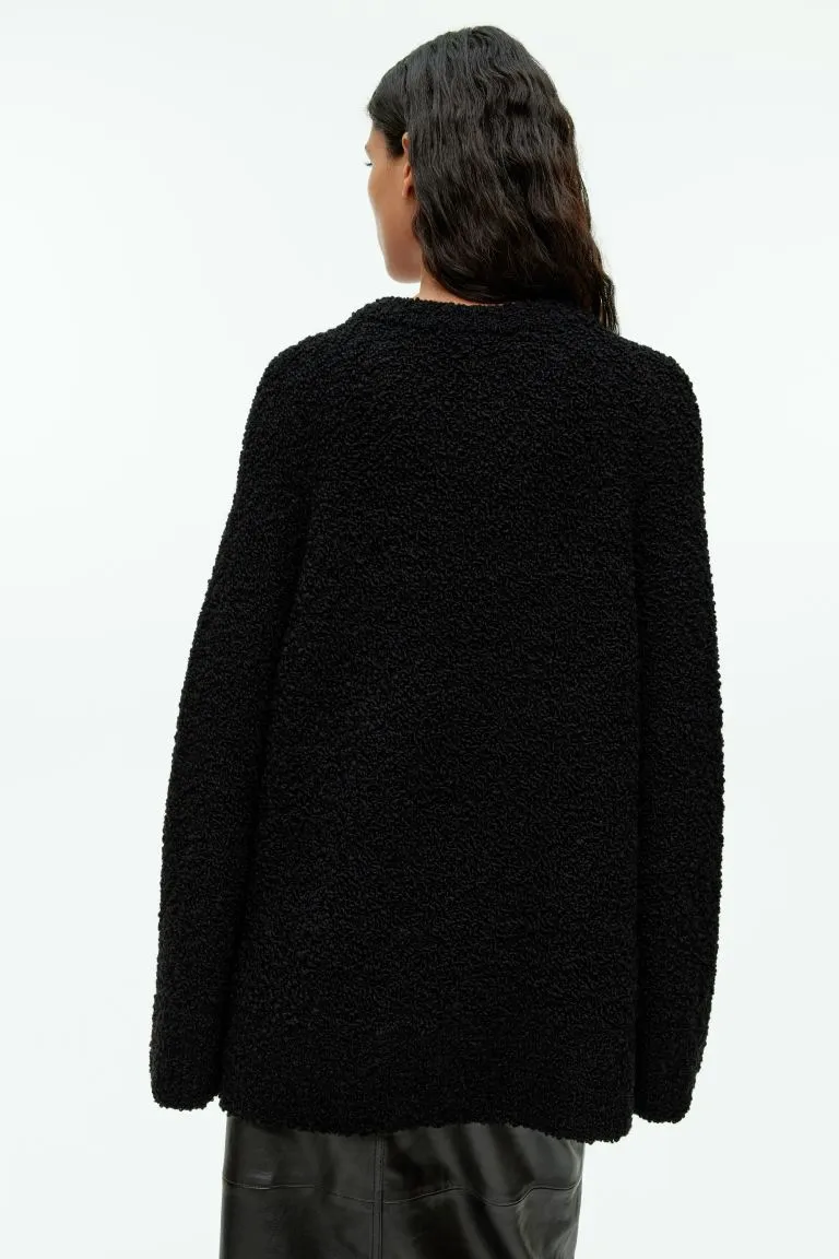 H&M bouclé sweater, black