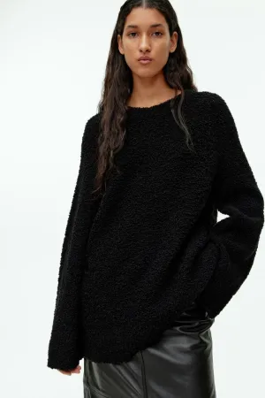 H&M bouclé sweater, black