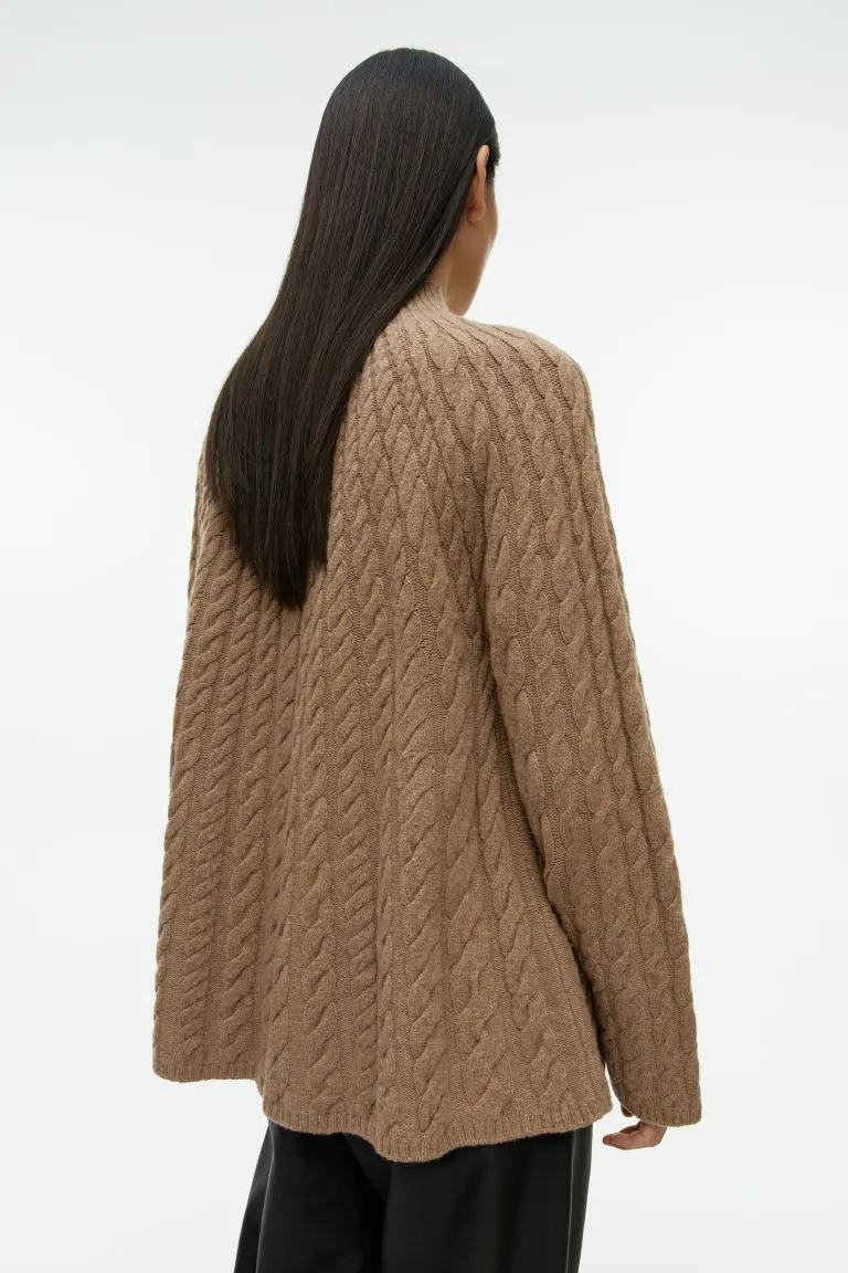 H&M cable knit wool sweater, brown