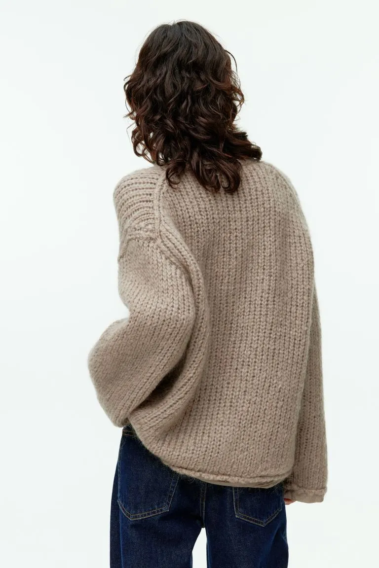 H&M knitted wool and mohair sweater, gray