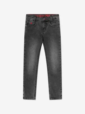 Hugo Boys Slim Fit Denim Jeans in Black