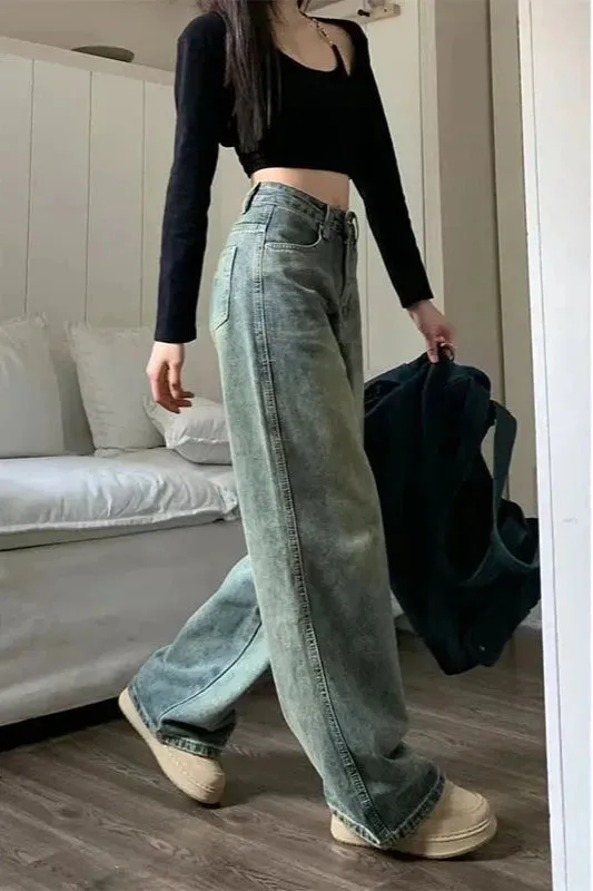 'I Am Freespirit' Baggy Straight Jeans