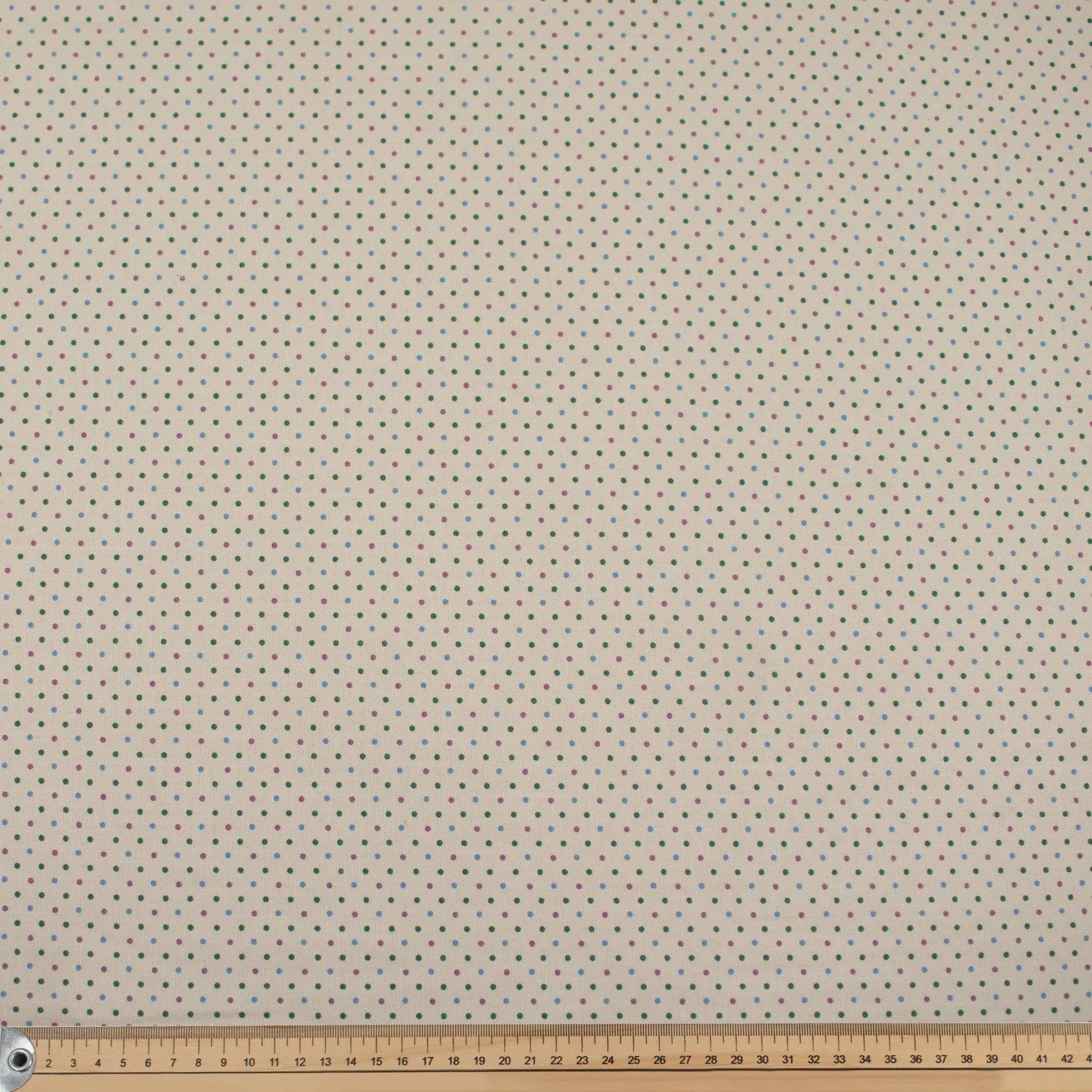 Ivory Multi Mini Dots Cotton Canvas Print