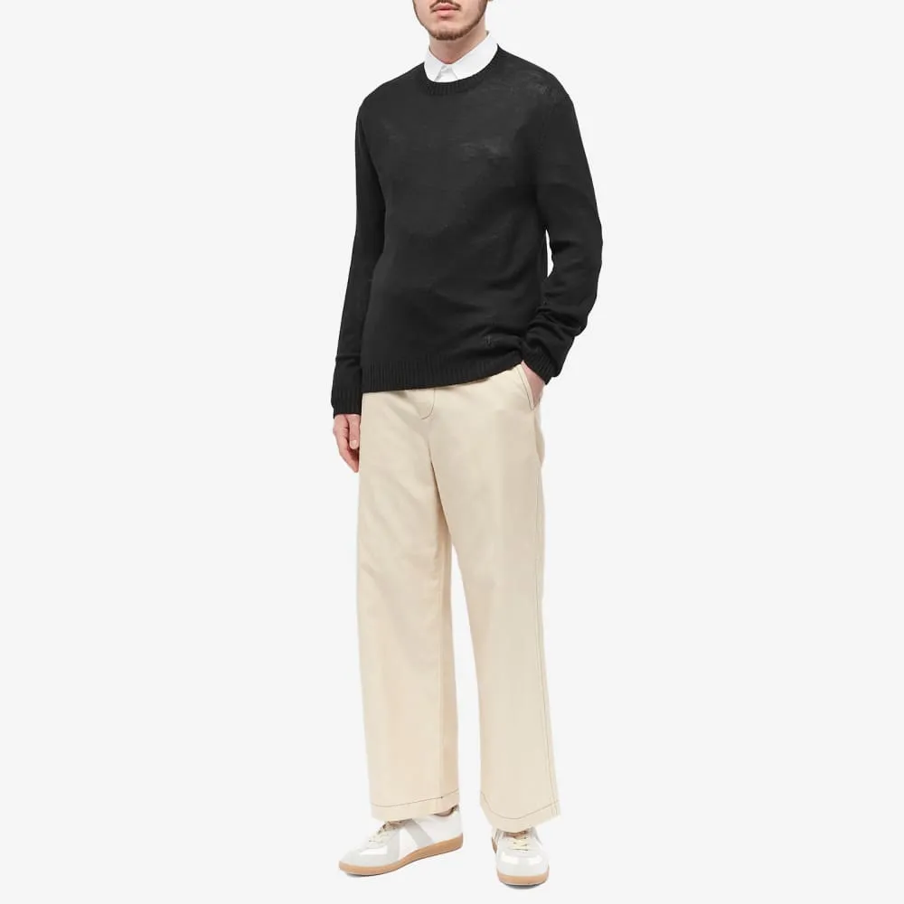 Jil Sander Plus Crew Knit Sweater, black