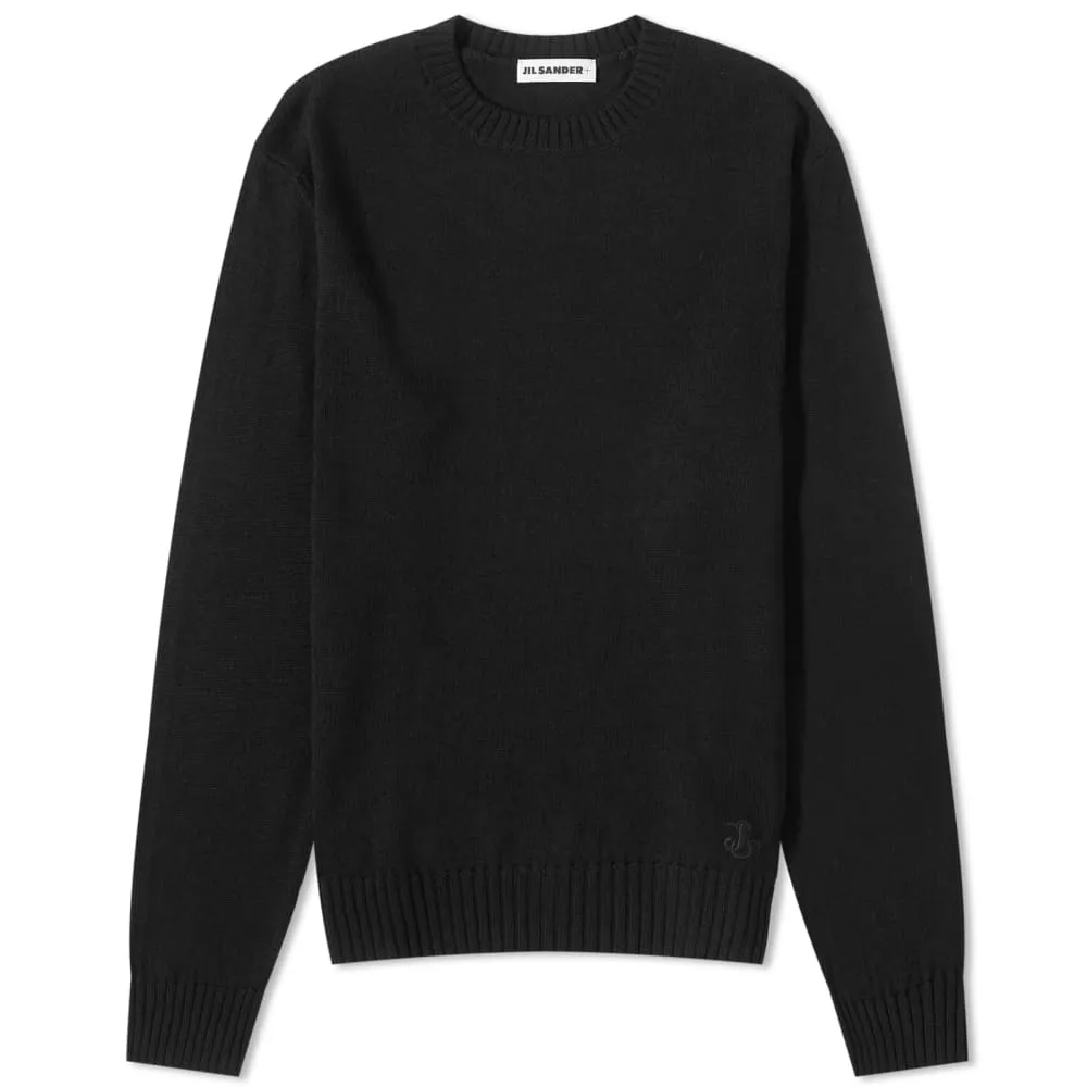 Jil Sander Plus Crew Knit Sweater, black