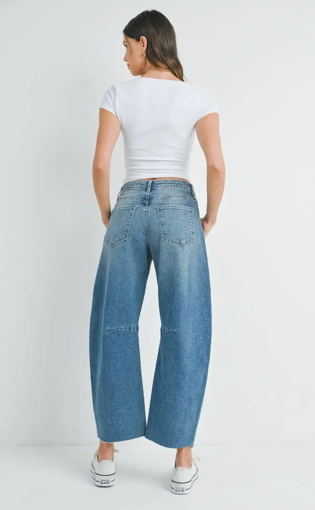 Just Black denim Barrel Jean w/ Seams