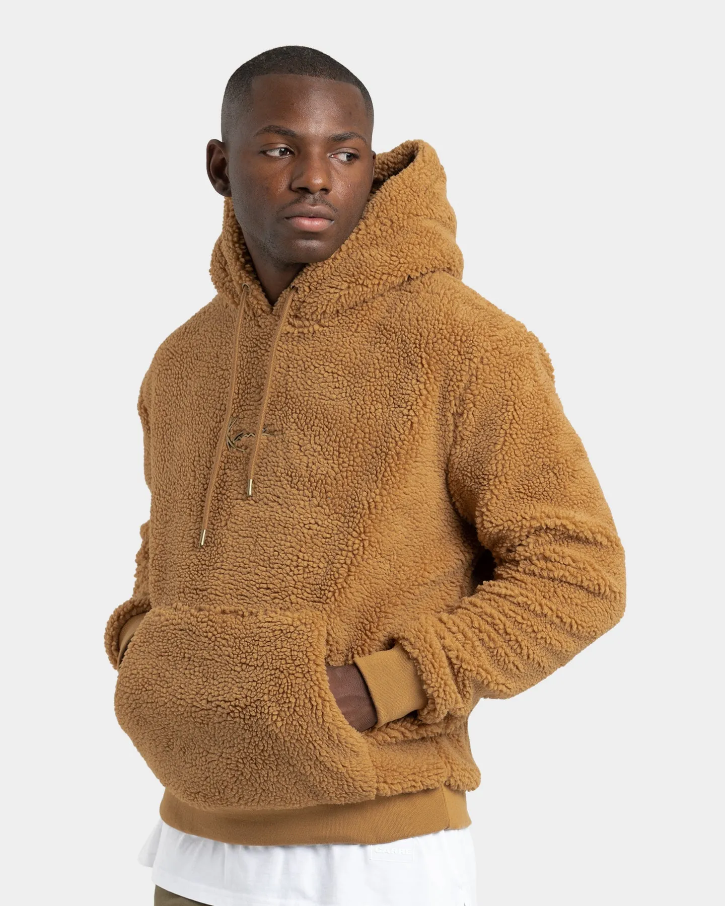 Karl Kani Small Signature Teddy Hoodie Sand