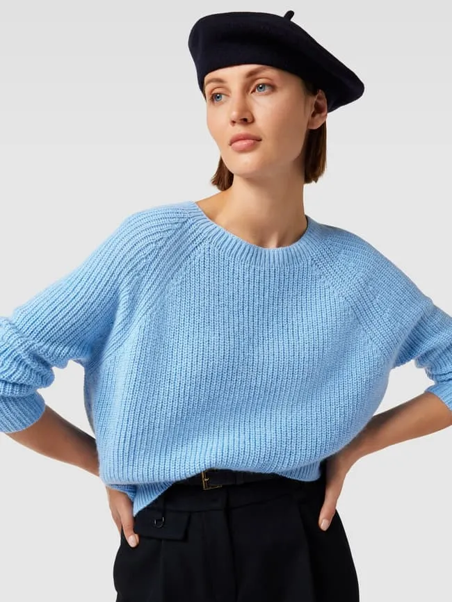 Knitted crew neck sweater model "XENO" Weekend Max Mara, light blue