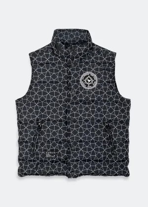 Konus Men's Printed Puffer Vest in Black