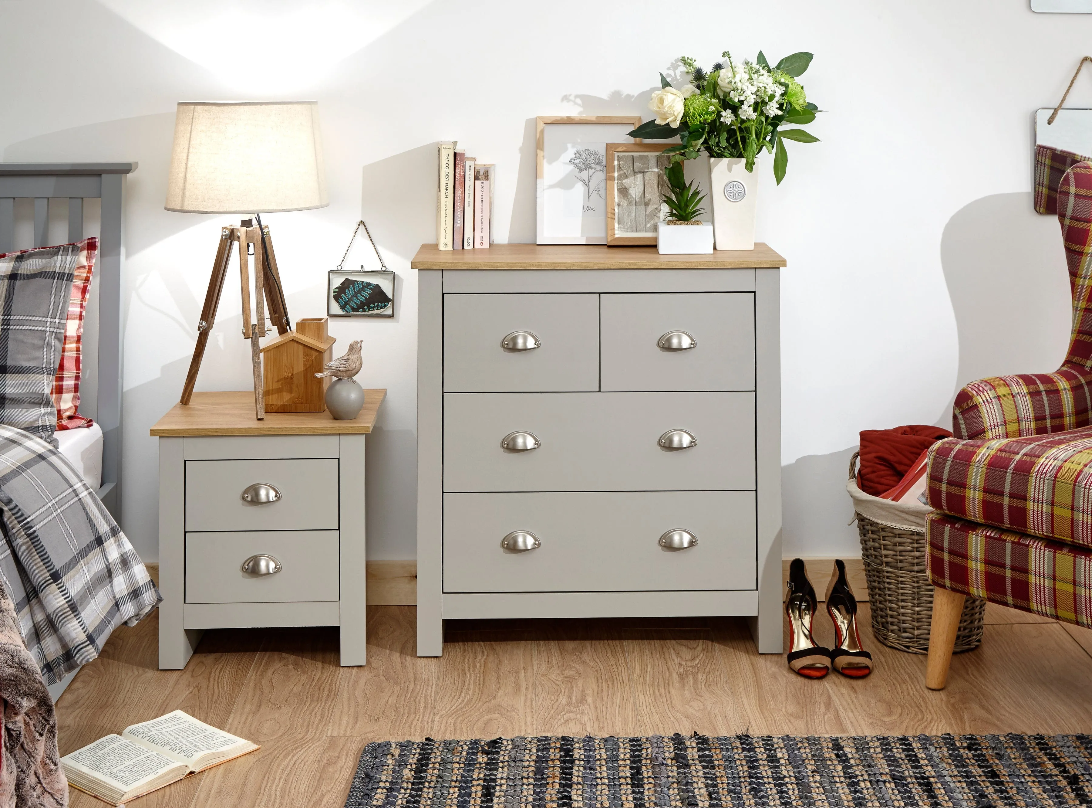 Lancaster 2 2 Drawer Chest Grey