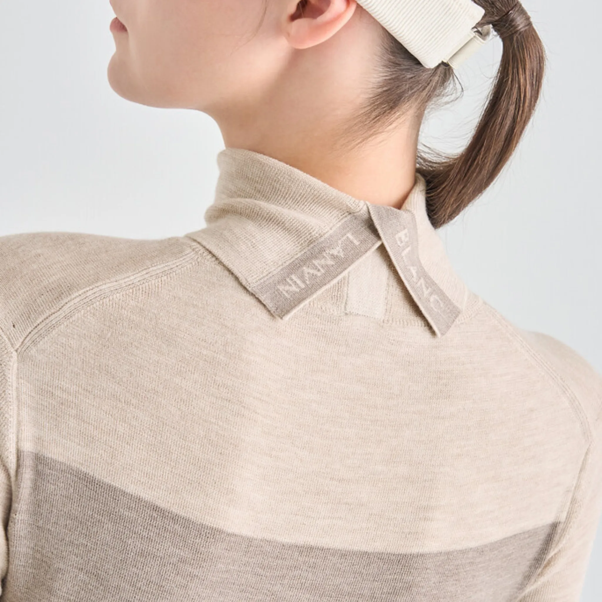 Lanvin Blanc Wool Turtle Neck Top