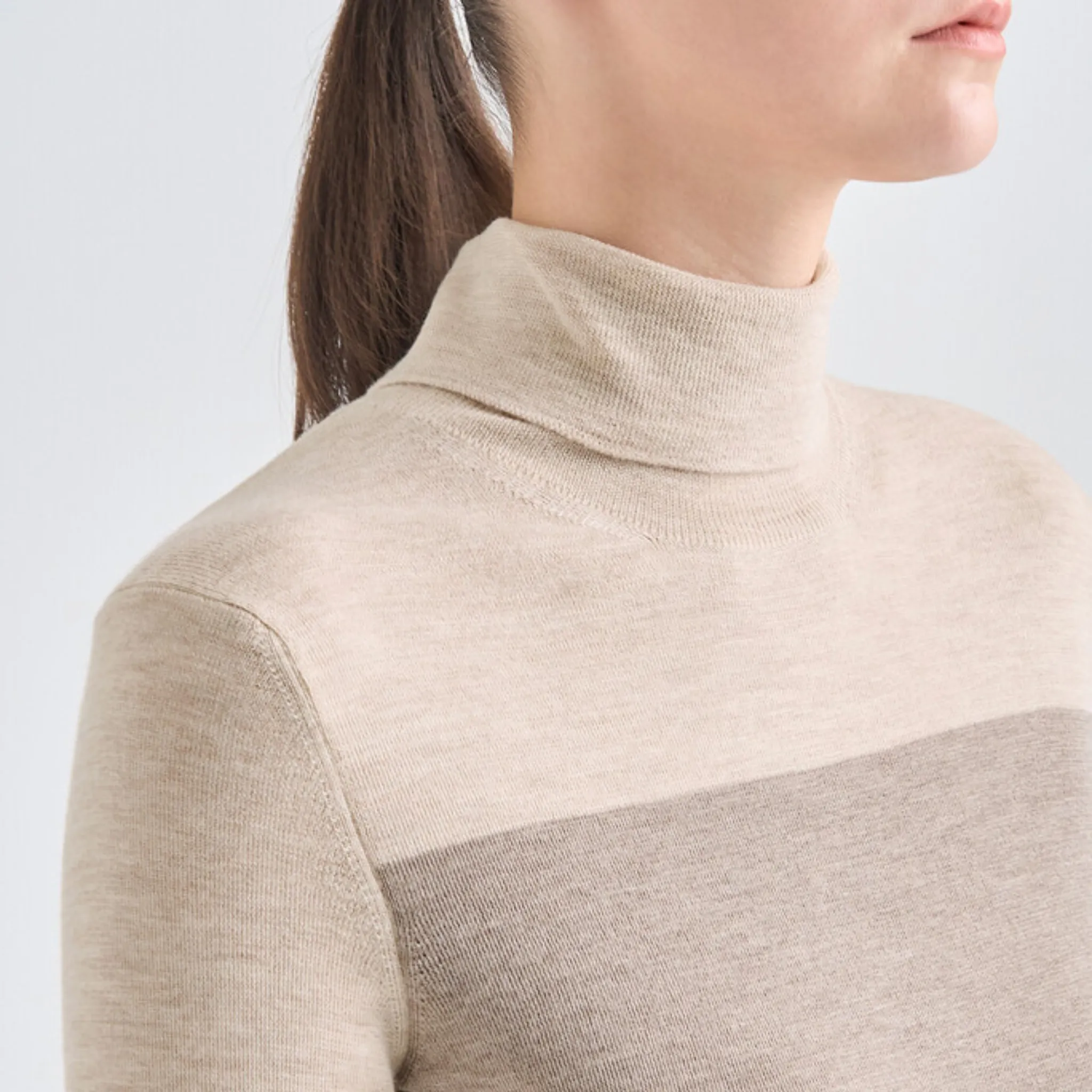 Lanvin Blanc Wool Turtle Neck Top