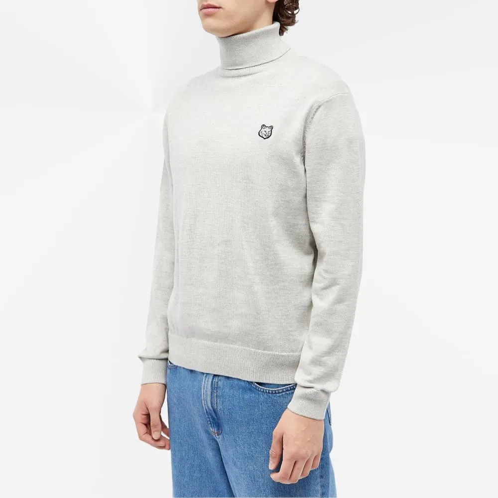 Maison Kitsune Knitted Turtleneck with Fox Head Patch