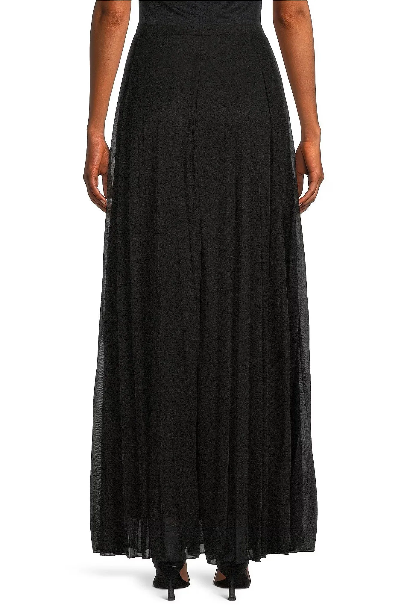 Marina elastic waist pleated chiffon skirt