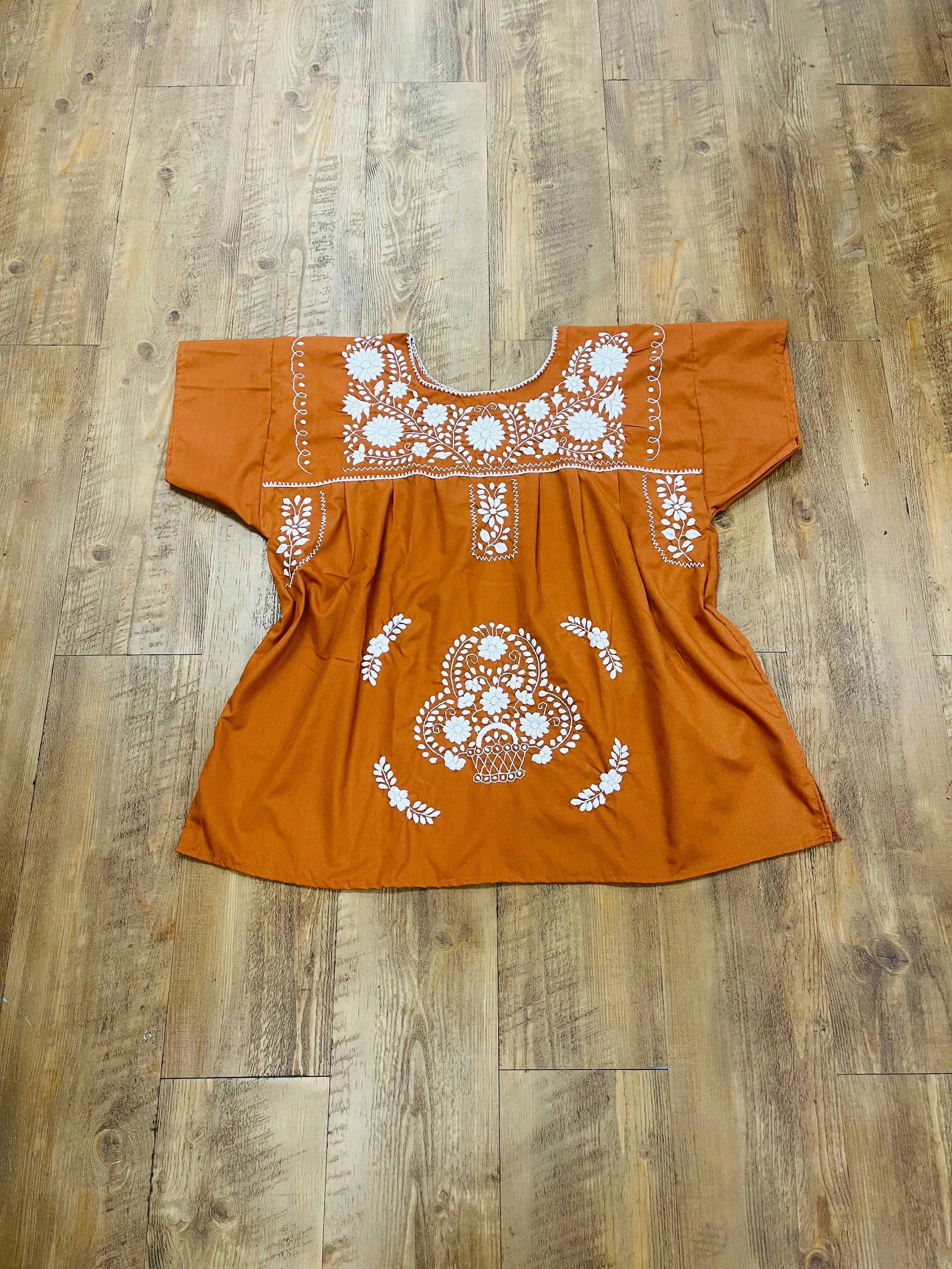 Mexican Blouse Full Embroidered Texas Longhorns