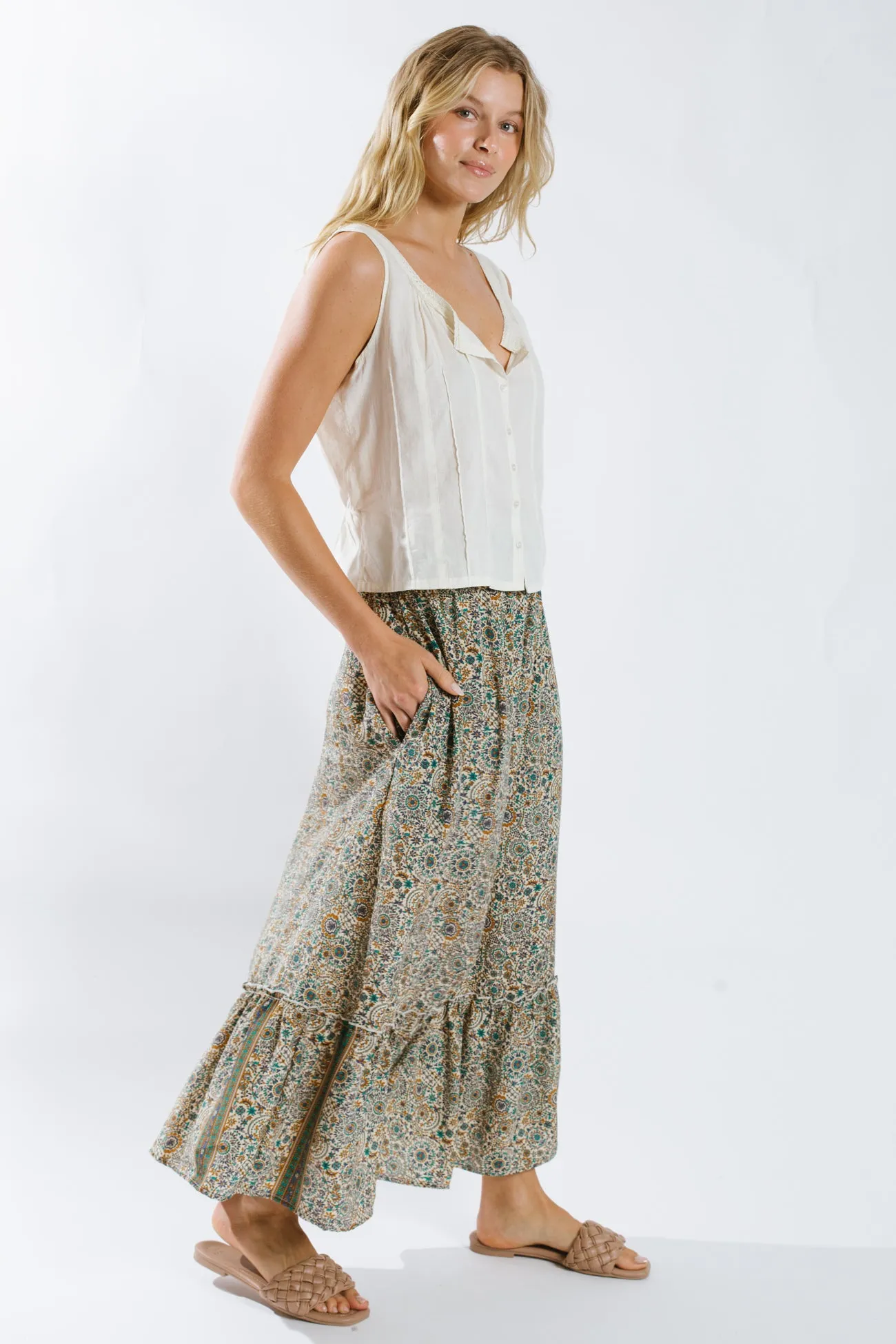 Moulika Maxi Flounce Skirt