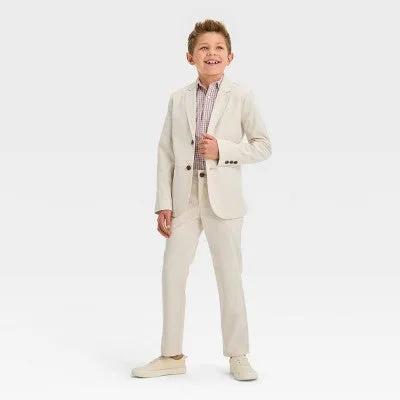 New - Boys' Dobby Blazer - Cat & Jack Light Beige 12