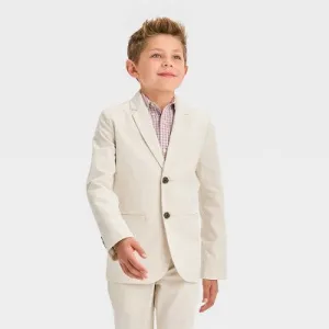 New - Boys' Dobby Blazer - Cat & Jack Light Beige 12