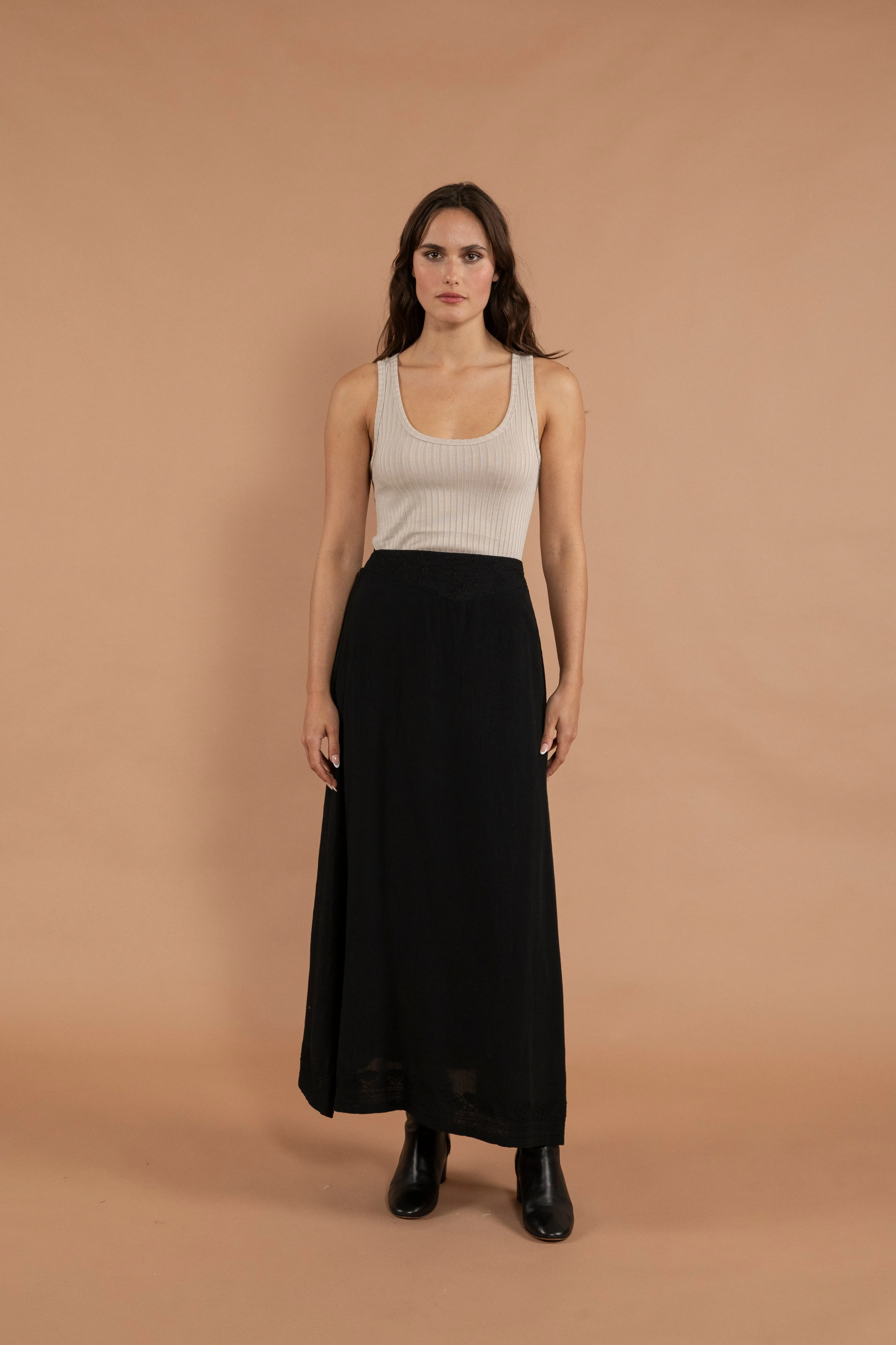 Nisha Embroidered Maxi Skirt